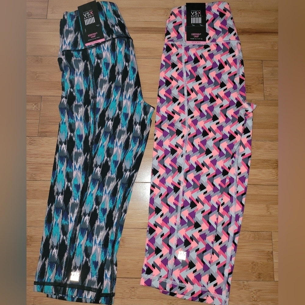 Victoria Secret, 2 Pairs NWT's VSX SPORT Knockout Crop Leggings